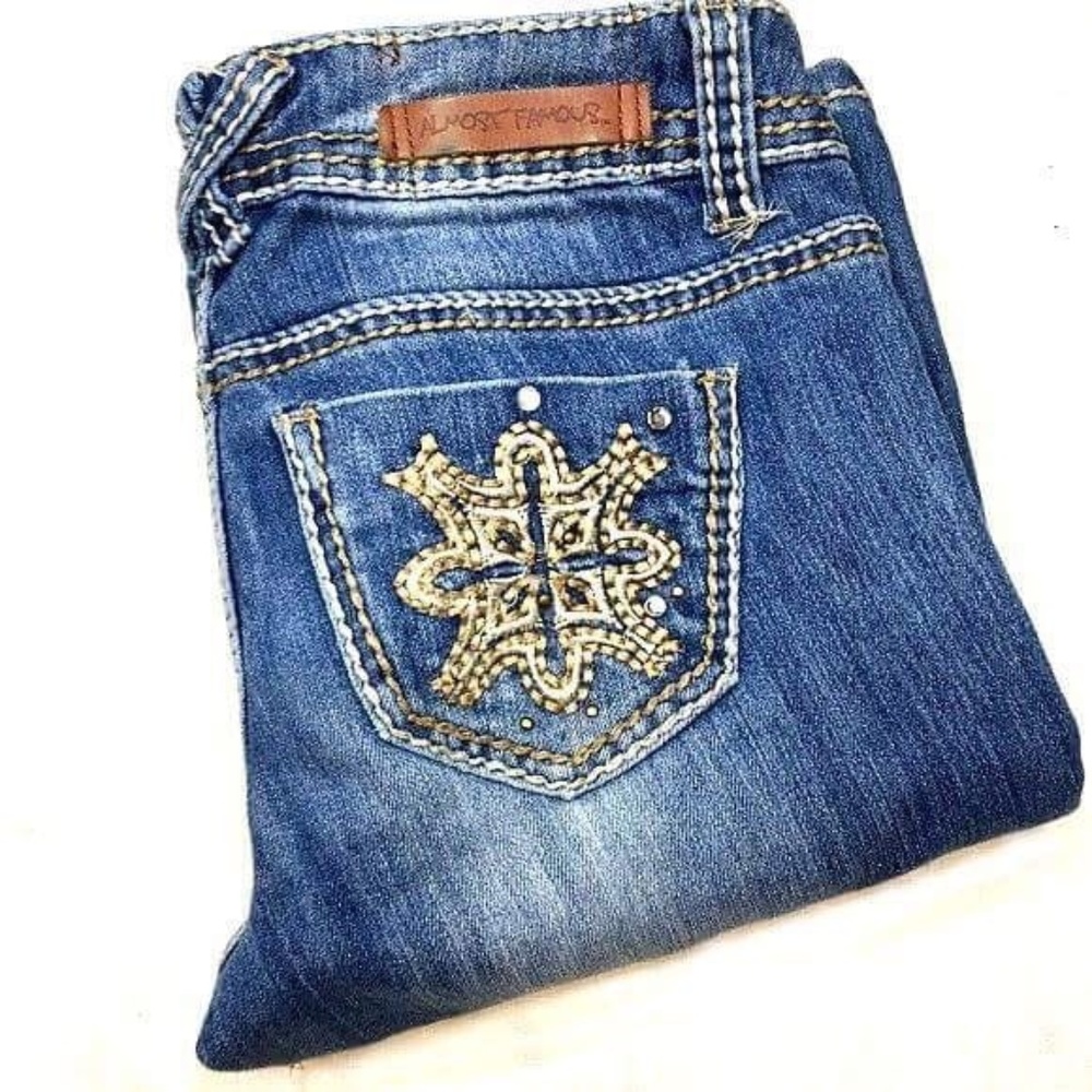 Almost famous boot cut destroyed jeans